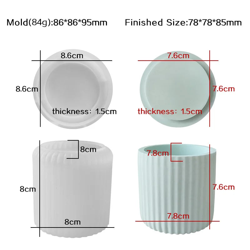 moules silicone epoxy résiné pots fleurs succulentes boîtes rangement floral moderne minimalistes