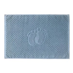 tapis bain coton imprimé pas pied vert gris moderne absorbant 80x50cm