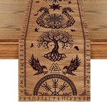 drapeau table artisanal nordique motifs corbeaux arbre vie brunclair festive halloween noël mariage coachella