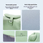 oreiller sommeil mousse mémoire forme rectangulaire texture bulles couleur vert clair ergonomique support cou
