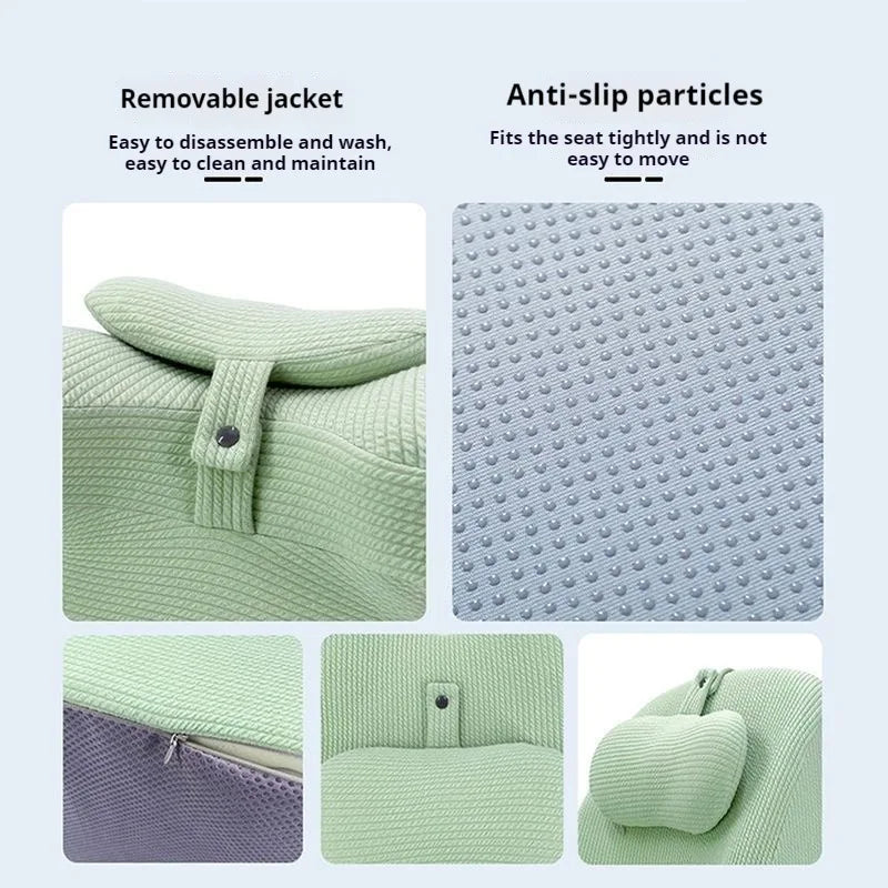 oreiller sommeil mousse mémoire forme rectangulaire texture bulles couleur vert clair ergonomique support cou