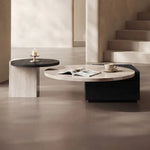 tables basses modernes bois marbre gris clair noir sans porte assemblage facile meubles salon