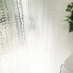 rideau douche blanc motif hexagonal relief moderne transparent métallique