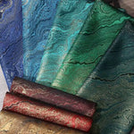 tissu polyester marbré brillant moderne élégant bleu vert rouge marron noir rideau jupe décoration