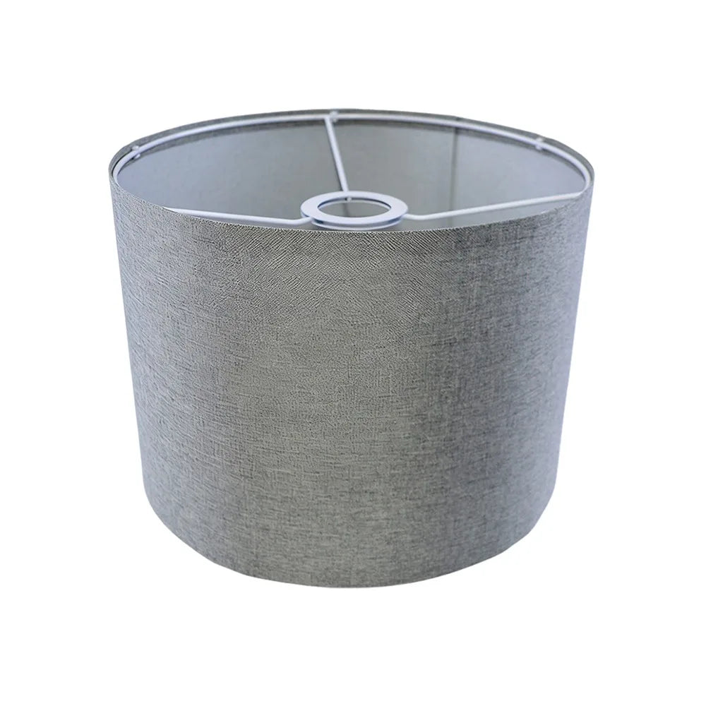 abat jour lin beige gris classique opacité 26cm 19cm fixations anneaux métalliques