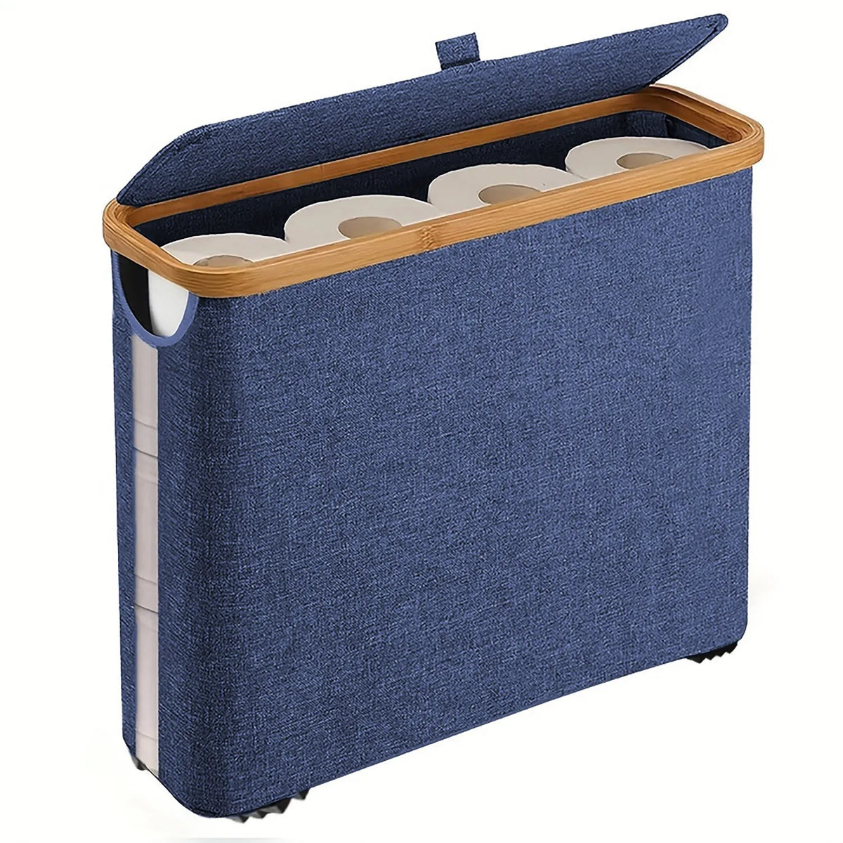 boîte papier toilette pliante tissu oxford moderne noir blanc bleu marine