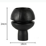 décoration intérieure vase noir sculptural moderne minimaliste texturé 24cm 18cm