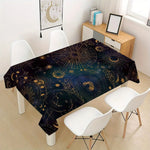 nappe imperméable moderne bleu foncé constellations étoiles restaurant décoration maison festive resistant huile