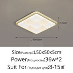 plafonnier led moderne blanc carreaux géométriques intérieur atmosphérique sans télécommande