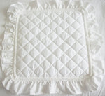 coussin carré blanc motif géométrique mousse pu coton lavable vintage adhésif
