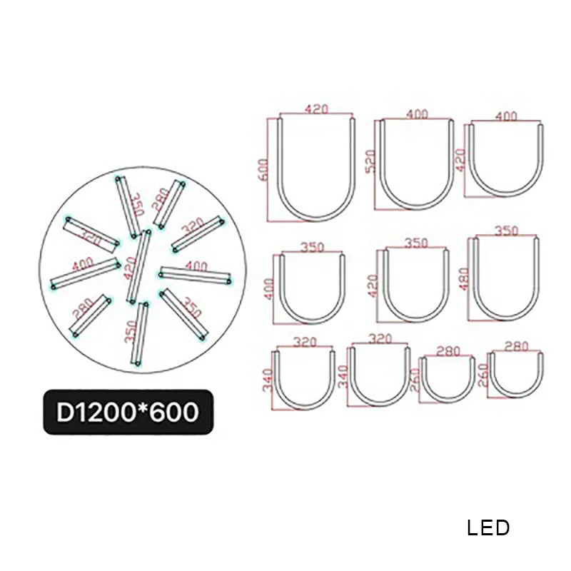 lustre moderne blanc doré courbes élancées contemporain sans plaque télécommande lumière led