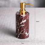 ensemble salle bain marbre rouge distributeur savon porte savon diffuseur huile essentielle moderne