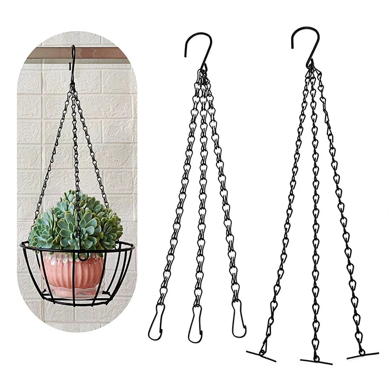 suspension pot fleur chaîne métal crochet support mur déco jardin fibre coco minimaliste rustique