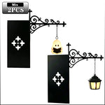 lampe table vintage sorcière citrouille halloween noir motif fleur rétro bibliothèque décoration