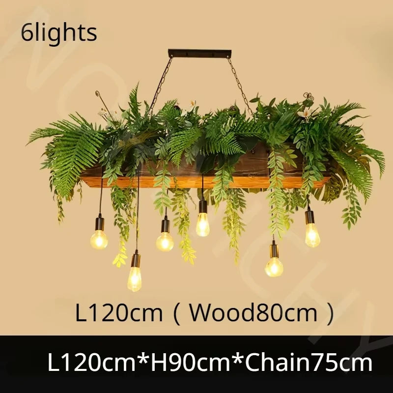 suspension végétale moderne feuilles vertes lumière led chaînes semi encastrée(touches) haute qualité certification