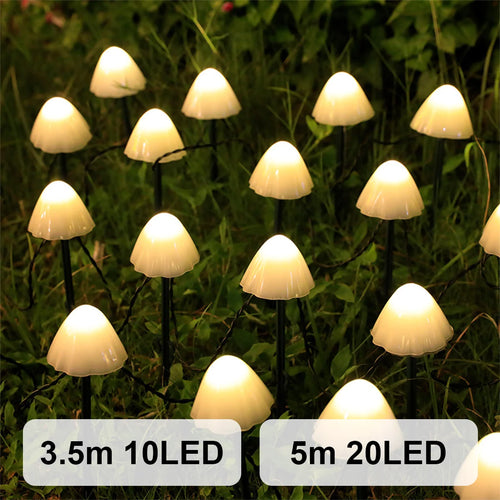 lampe solaire champignon 10 led blanc noir moderne extérieure allée patio