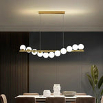 suspension lumineuse moderne boules translucides or blanc cuisine salon chambre