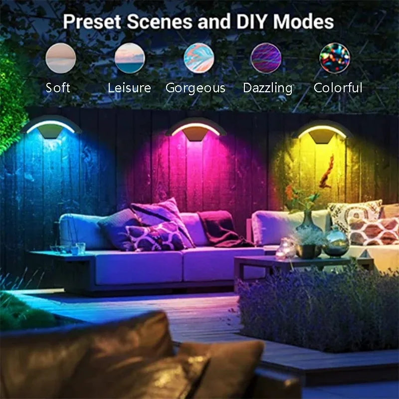 lampe led murale moderne noire ip65 hydrofuge wifi zigbee 2492000lm
