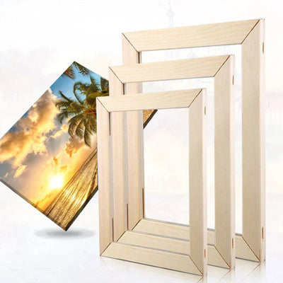 Kit cadre photo sur toile en bois massif couleur brun