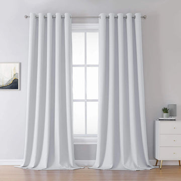 rideau blanc opacique moderne uni polyester chambre salon thermique