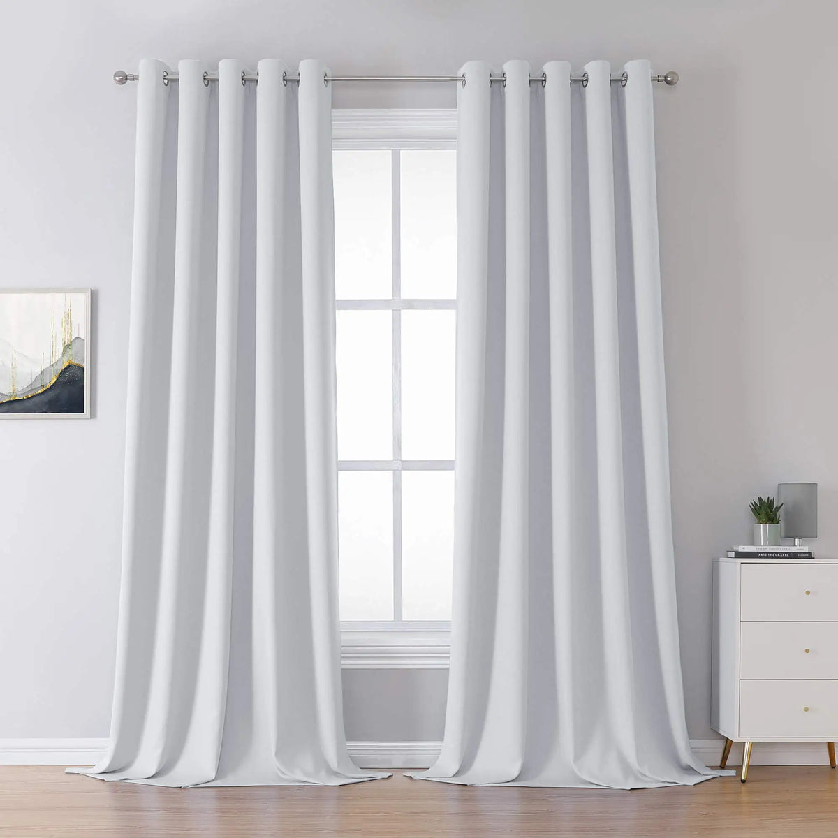rideau blanc opacique moderne uni polyester chambre salon thermique