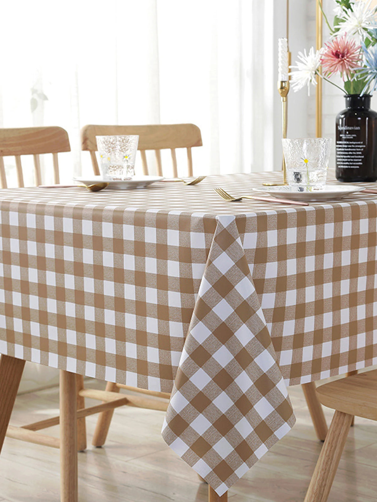 nappe carreaux polyester imperméable jaune blanc marron rouge classique valentin noël anniversaire festive