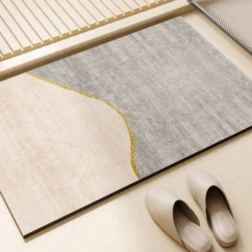 tapis sol salle bain diatomée beige absorbant moderne antidérapant séchage rapide intérieur