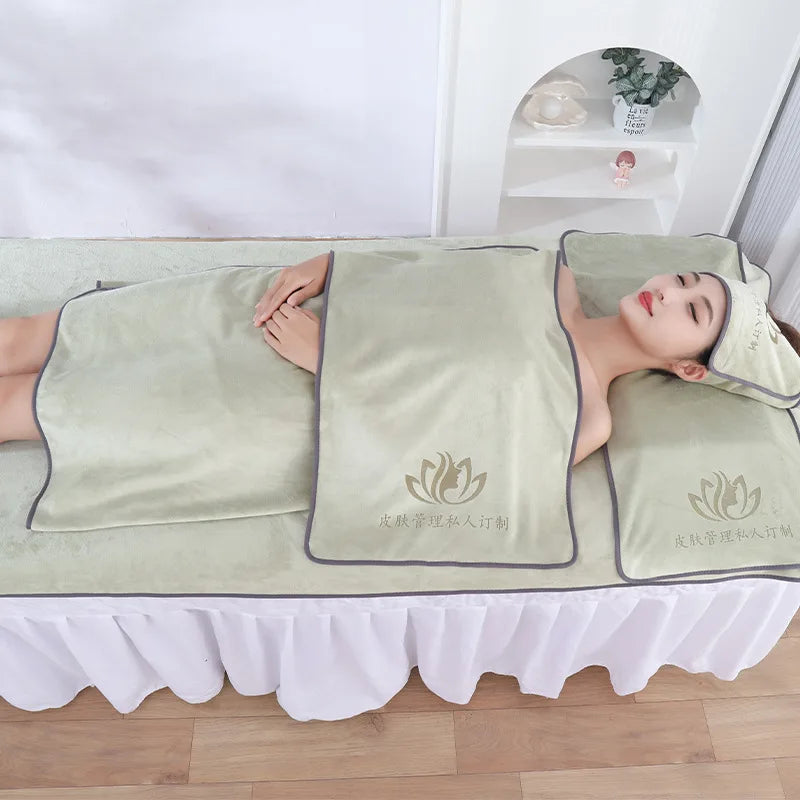 serviette massage velours doux gris beige vert bleu moderne absorbante microfibre lavable machine set