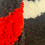 tapis flammes chiffre moderne noir blanc rouge jaune anti dérapant intérieur extérieur voyage cuisine