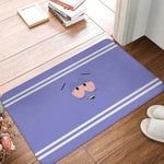 tapis violet clair visage animé moderne feutre daim salle bain chambre décoratif