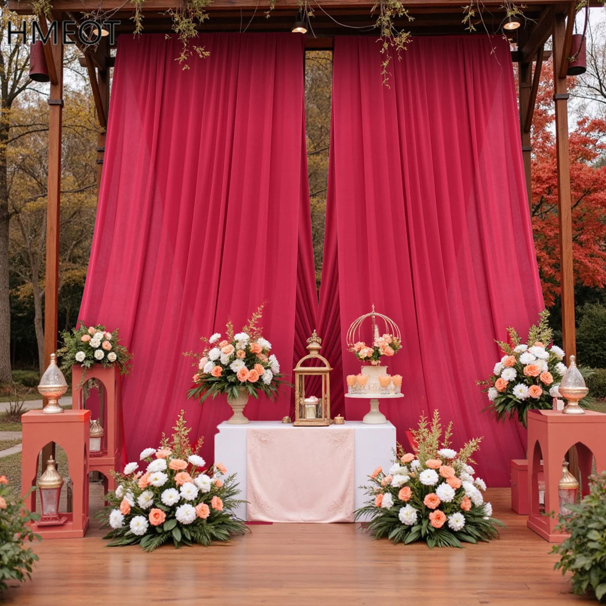 rideau tissu gaze décoration mariage fête anniversaire décor arrière plan moderne intérieur extérieur couleur