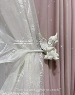 boucle rideau or ange sculpté classique moderne fixe tringle inclusion opacité chambre salon decoration