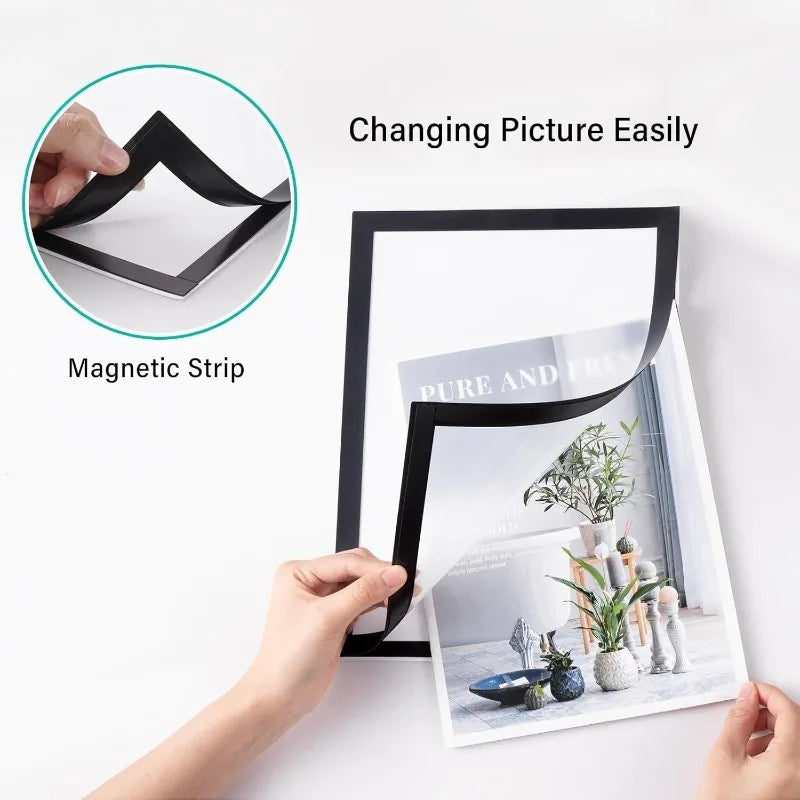 cadre photo pliable adhésif transparent moderne noir photos notes mur
