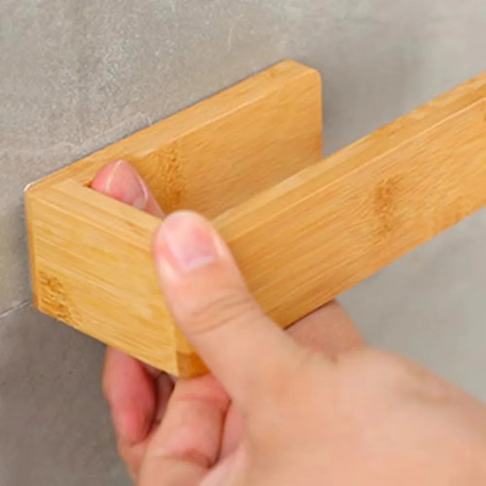 porte serviettes mural adhésif bois naturel moderne minimaliste sans perçage salle bain