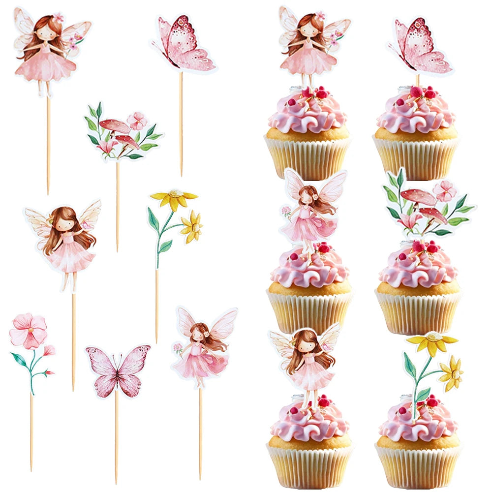 décorations gâteau cupcakes fées papillons fleurs mariage anniversaire baptême révélation sexe MADAM FAIRY PARTY