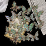 papillons décoratifs transparents rose bleu vert clips élégants bricolage auto collants artisanal