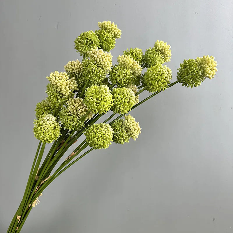 bouquet artificiel moderne vert clair vert foncé rose pâle branches boules fleurs décoration intérieure