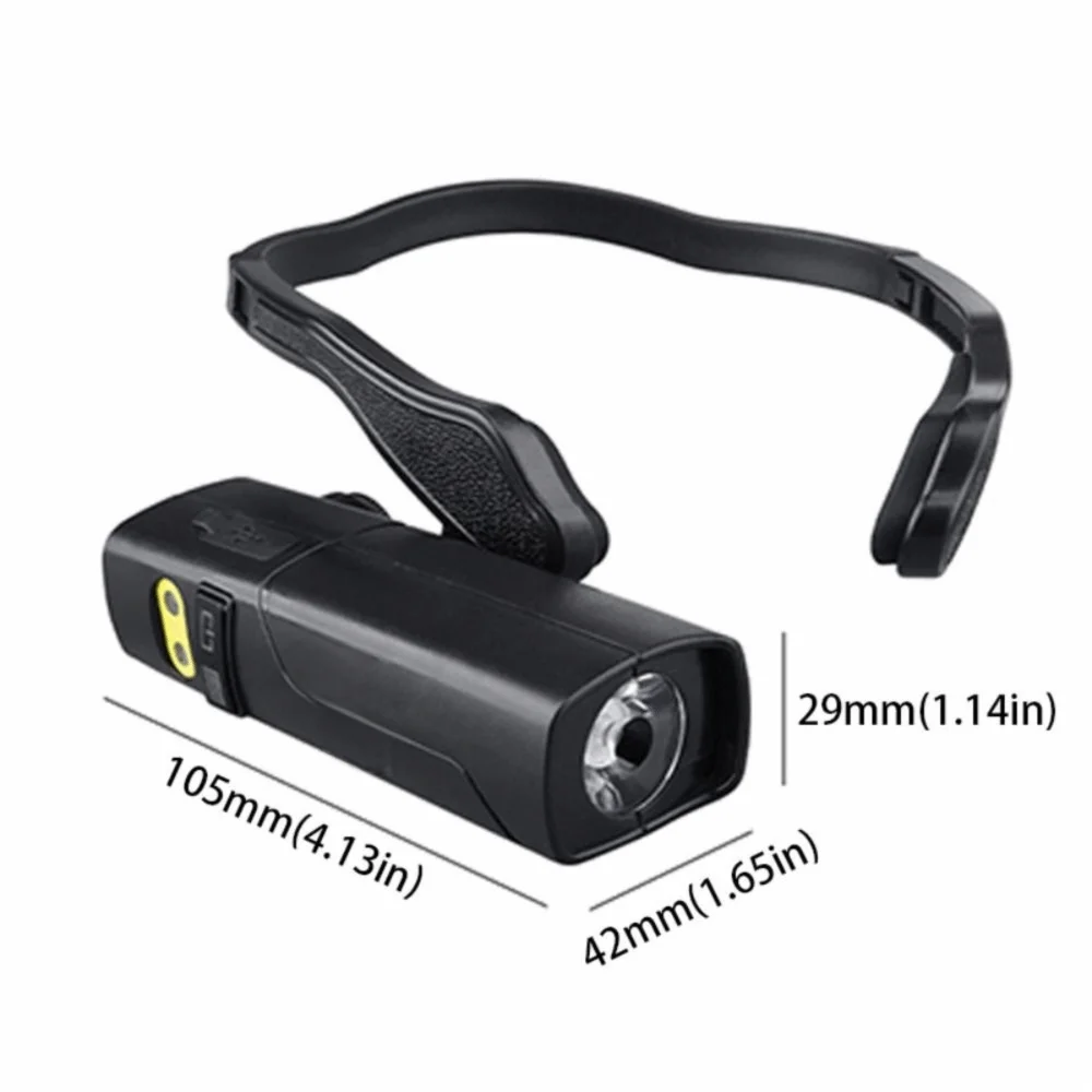 lampe torche noire moderne bandeau détachable ultra légère étanche capteur mouvement haute luminosité
