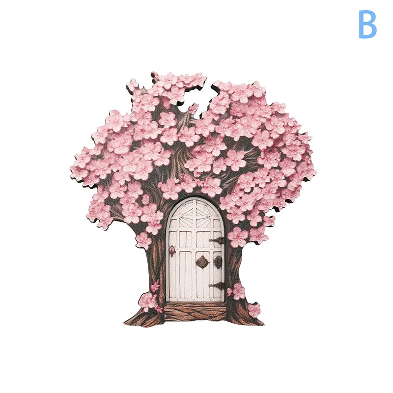 portes décoratives jardins fleurs coeurs feuilles motifs géométriques rose bleu marron vert violet blanc