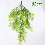 panier suspendu rotin osier jardinière murale fleurs artificielles décoration jardin rustique marron clair