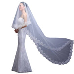 voile mariée classique broderie florale blanc translucide bord appliqué polyester monocouche femme adulte echangement