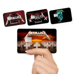 autocollants graphiques metallica cartes bancaires réutilisables waterproof noir rouge bleu