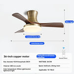 ventilateur marron cuivre moderne led télécommande certification rohs ccc fcc ab
