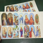 autocollants religieux saints anges bleu rouge blanc doré noir adhésifs décoration église craft stickers