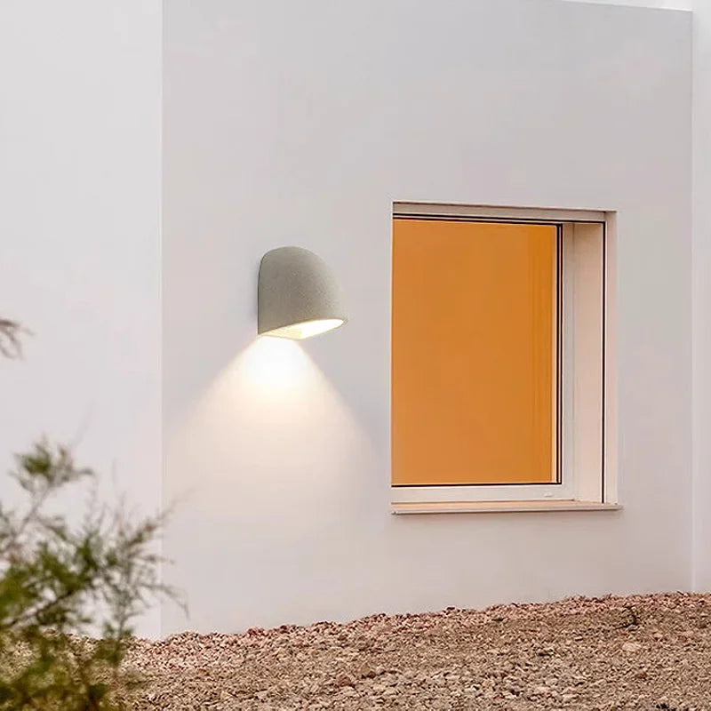 applique murale moderne led étanche terrazzo gris clair extérieur intérieur warm white texture granulée