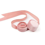 boîte bijoux velours rose clair classique rangement anneaux colliers portable