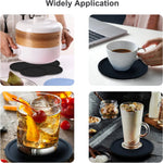 coasters silicone antidérapants antiadhésifs noirs modernes boissons chaudes froides table transparents respectueux environnement