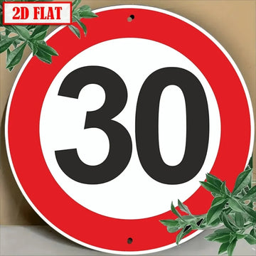 panneau signalisation interdiction stationner métal rond rouge blanc garage décoration murale extérieur voiture interdit