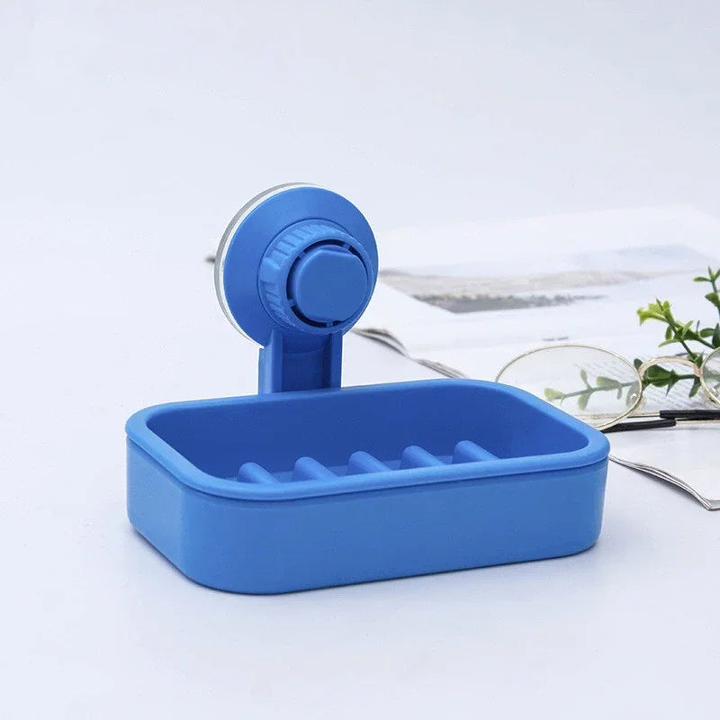 porte savon moderne plastique noir système succion salle bain
