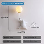 lampe murale moderne ours peluche blanche rose bleu adhésif cartoon chambre enfant